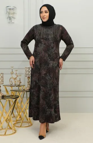 Robe à Motifs Imprimé Pierre Grande Taille 4425D-02 Rouge Claret 4425D-02