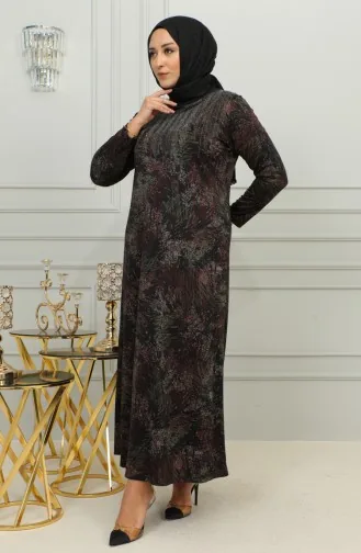 Robe à Motifs Imprimé Pierre Grande Taille 4425D-02 Rouge Claret 4425D-02
