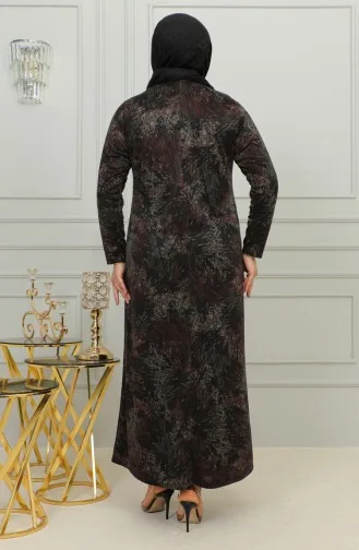 Robe à Motifs Imprimé Pierre Grande Taille 4425D-02 Rouge Claret 4425D-02