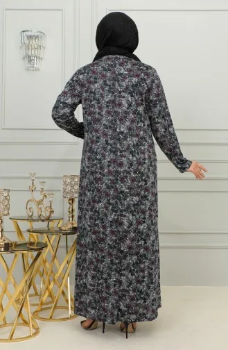 Robe Viscose à Motifs Grande Taille 4447-01 Prune 4447-01
