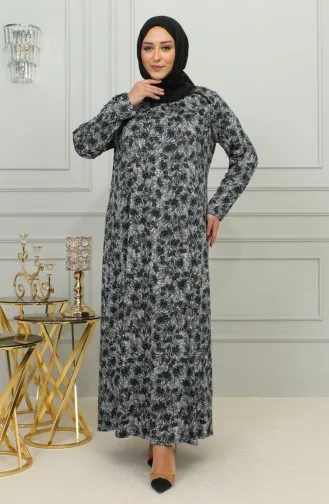 Robe Viscose à Motifs Grande Taille 4447-03 Vert 4447-03