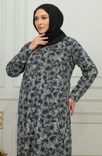 Robe Viscose à Motifs Grande Taille 4447-03 Vert 4447-03