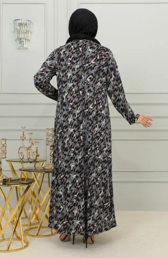Robe Viscose à Motifs Grande Taille 4447D-03 Prune 4447D-03