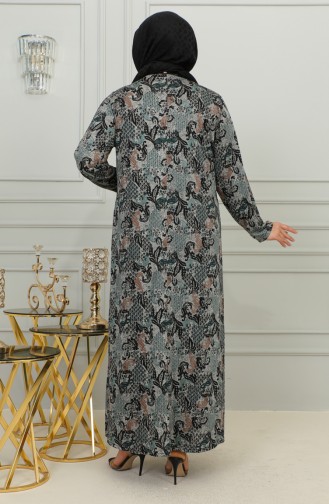 Robe Viscose à Motifs Grande Taille 4447E-03 Vert Nephti 4447E-03