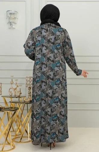 Robe Viscose à Motifs Grande Taille 4447E-04 Pétrole 4447E-04