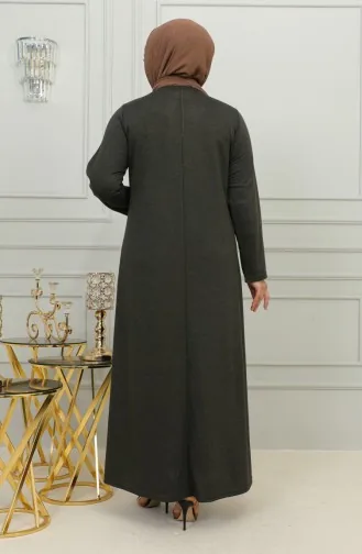 Robe Viscose Brodée Grande Taille 4879-01 Khaki 4879-01
