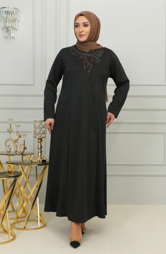 Robe Viscose Brodée Grande Taille 4879-03 Noir 4879-03