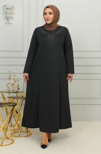 Robe Viscose Brodée Grande Taille 4956-04 Noir 4956-04
