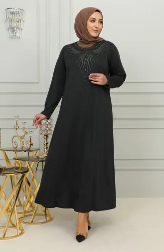 Robe Viscose Brodée Grande Taille 4956-04 Noir 4956-04