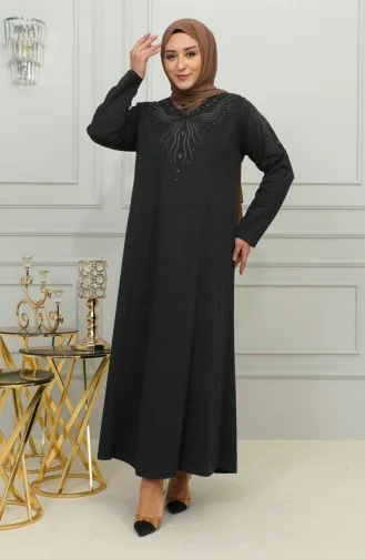 Robe Viscose Brodée Grande Taille 4956-04 Noir 4956-04