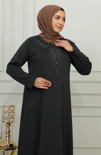 Robe Viscose Brodée Grande Taille 4956-04 Noir 4956-04