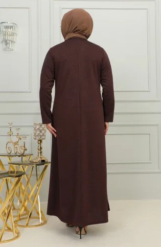 Robe Viscose Brodée Grande Taille 4956-05 Marron 4956-05