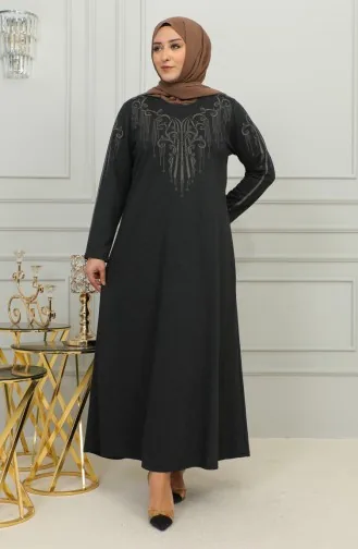 Robe Viscose Brodée Grande Taille 4958-03 Noir 4958-03