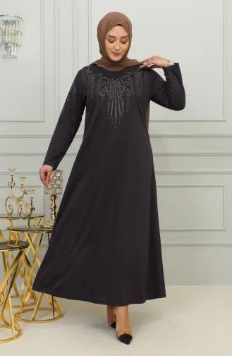 Robe Viscose Brodée Grande Taille 4958-04 Prune 4958-04