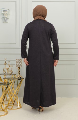 Großes Besticktes Viskosekleid 4958-04 Pflaume 4958-04