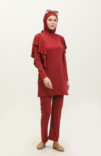 Garnili Hijab Badeanzug 2225A-04 Weinrot 2225A-04