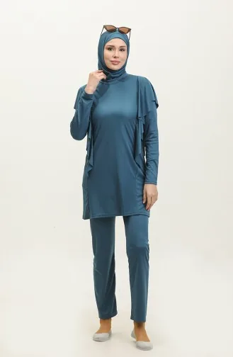 Garnished Hijab Swimsuit 2225A-05 Oil 2225A-05