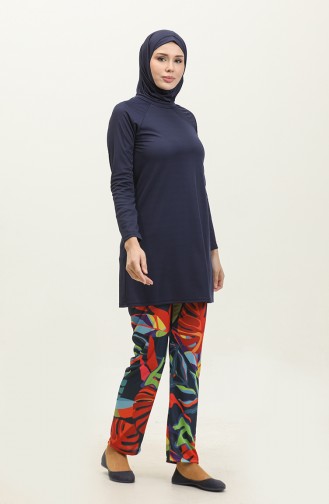 Hijab-Badeanzug 2401-01 Marineblau 2401-01