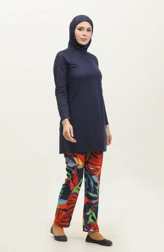 Neva Desen 4lü Tesettür Mayo 2401-01 Lacivert