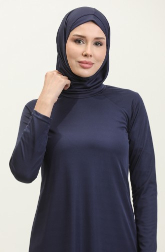 Hijab-Badeanzug 2401-01 Marineblau 2401-01