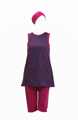 Sleeveless Pool Swimsuit 2403-02 Plum 2403-02