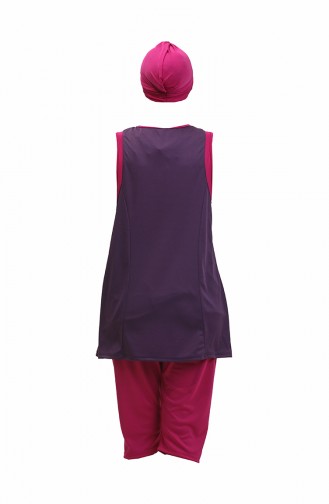 Sleeveless Pool Swimsuit 2403-02 Plum 2403-02