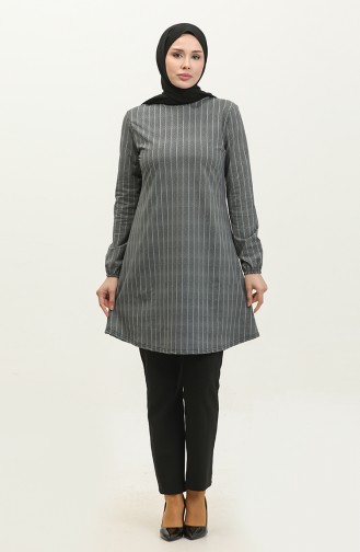 Seasonal Tunic With Elastic Sleeve End 8688-01 Anthracite 8688-01