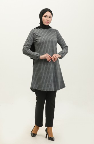 Seasonal Tunic With Elastic Sleeve End 8688-01 Anthracite 8688-01