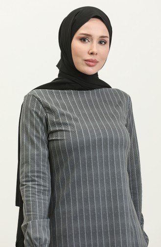 Seasonal Tunic With Elastic Sleeve End 8688-01 Anthracite 8688-01