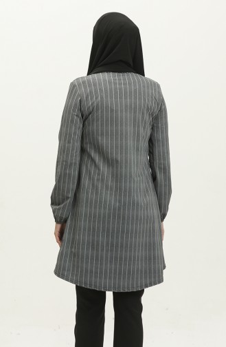 Seasonal Tunic With Elastic Sleeve End 8688-01 Anthracite 8688-01