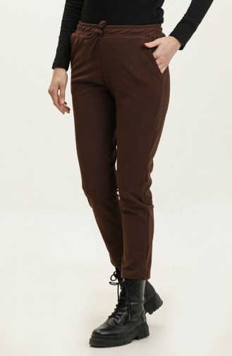 Pantalon Classique Crepe Scuba 0319-03 Marron 0319-03