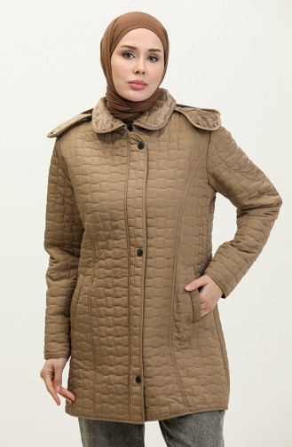 Manteau Matelassé à Capuche Grande Taille 4257-01 Vison 4257-01