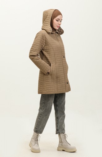 Manteau Matelassé à Capuche Grande Taille 4257-01 Vison 4257-01