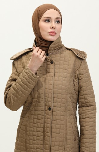 Manteau Matelassé à Capuche Grande Taille 4257-01 Vison 4257-01