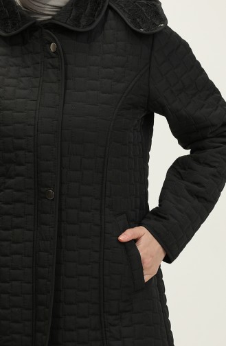 Manteau Matelassé à Capuche Grande Taille 4257-04 Noir 4257-04