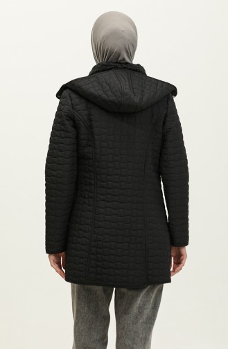 Plus Size Hooded quilted Coat 4257-04 Black 4257-04