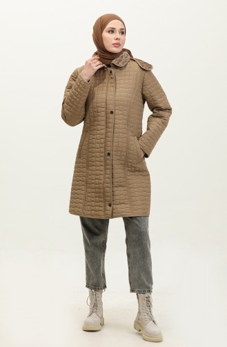 Manteau Matelassé à Capuche Grande Taille 4263-01 Vison 4263-01