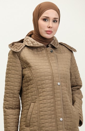 Plus Size Hooded quilted Coat 4263-01 Mink 4263-01