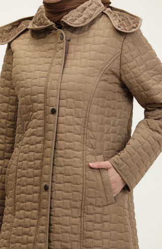 Plus Size Hooded quilted Coat 4263-01 Mink 4263-01