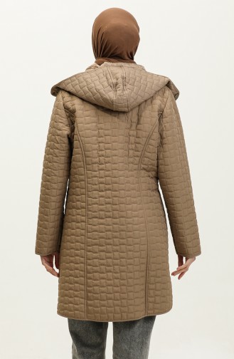 Plus Size Hooded quilted Coat 4263-01 Mink 4263-01