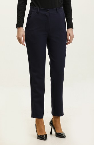 Pantalon Classique Avec Poches 3002-01 Bleu Marine 3002-01