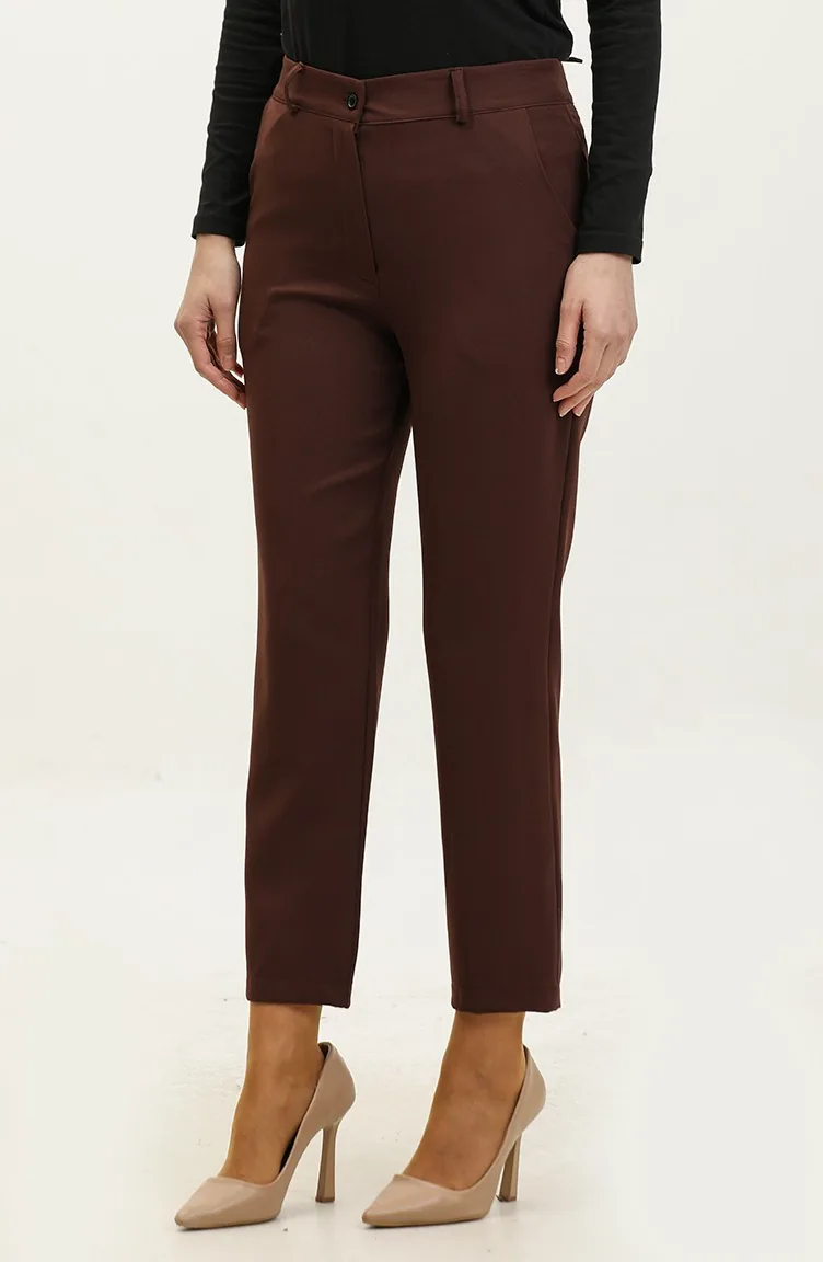 Pantalon Classique Avec Poches 3002-05 Marron 3002-05