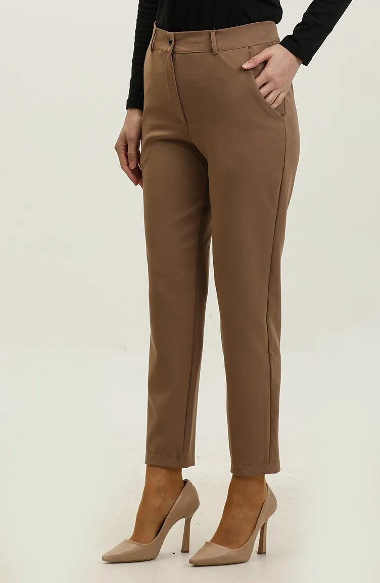 Pantalon Classique Avec Poches 3002-06 Café Au Lait 3002-06