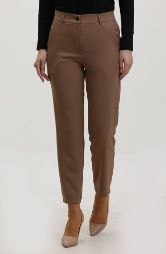 Classic Trousers With Pockets 3002-06 Coffee With Milk 3002-06