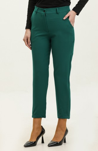 Pocketed Classic Trousers 3002-07 Emerald Green 3002-07