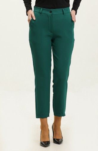 Pocketed Classic Trousers 3002-07 Emerald Green 3002-07