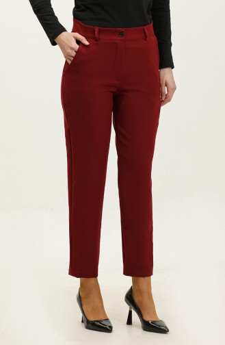 Pantalon Classique Avec Poches 3002-09 Rouge Claret 3002-09