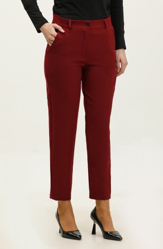 Pocketed Classic Trousers 3002-09 Claret Red 3002-09