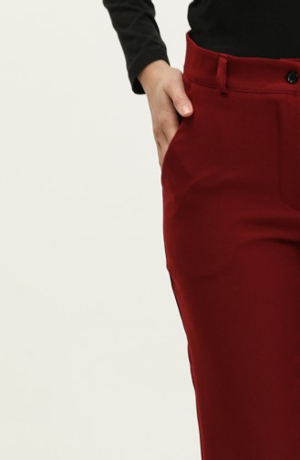 Pantalon Classique Avec Poches 3002-09 Rouge Claret 3002-09