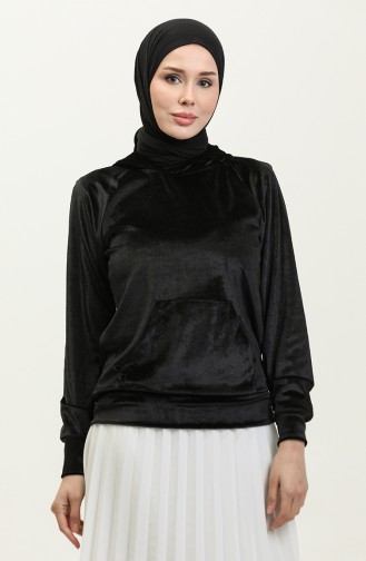 Fluwelen Sweatshirt 0155-01 Zwart 0155-01